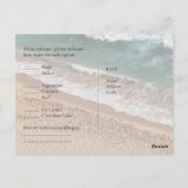 RSVP met Menukaart Sjabloon Strand Bestemming Kust Briefkaart (Achterkant)