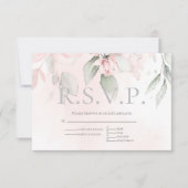 RSVP met menukeuze Blush roze Rozen Kaartje (Voorkant)