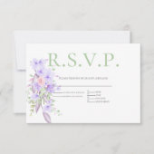 RSVP met menukeuze Violet Pink Floral (Voorkant)
