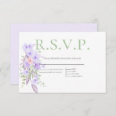 RSVP met menukeuze Violet Pink Floral (Voorkant / Achterkant)