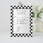 RSVP met menukeuze voor rackautothema (Staand voorkant)