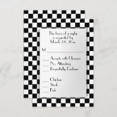 RSVP met menukeuze voor rackautothema (Voorkant / Achterkant)