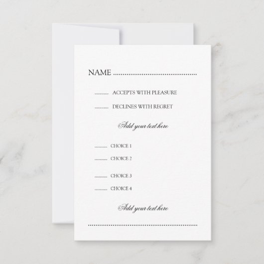 RSVP met menulampjes Kaartje (Voorkant)