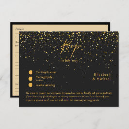 RSVP met menusjabloon | Black Gold Briefkaart