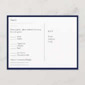 RSVP met menuSjabloon | Navy Blue Gold Briefkaart (Achterkant)