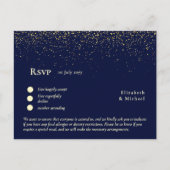 RSVP met menuSjabloon | Navy Blue Gold Briefkaart (Voorkant)
