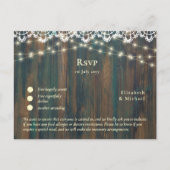 RSVP met menuSjabloon | Rustige houten goudlampen Briefkaart (Voorkant)