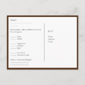 RSVP met menusjabloon | Rustige zonnebloemen kantw Briefkaart (Achterkant)