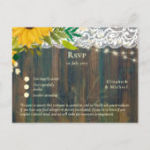 RSVP met menusjabloon | Rustige zonnebloemen kantw Briefkaart (Voorkant)