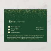 RSVP met menusjabloon | Smaragdgroene gouden RSVP Briefkaart (Voorkant)