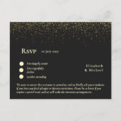 RSVP met menuSjabloon | Zwart goud Briefkaart (Voorkant)
