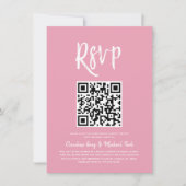 RSVP met QR-code | Blush roze Script Style RSVP Kaart (Voorkant)