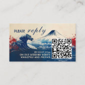 RSVP met QR-code Japanse Harmonie met Fuji Informatiekaartje (Voorkant)