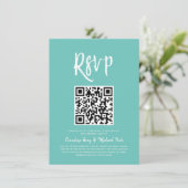 RSVP met QR-code | Munt groene stijl van het Manus Kaart (Staand voorkant)