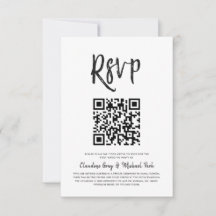 RSVP met QR-code | Zwart witscript