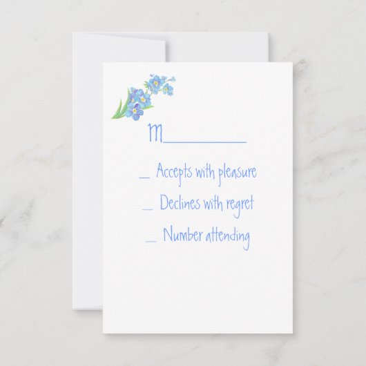 RSVP met Vergeet me niet, Waterverf Flower (Achterkant)