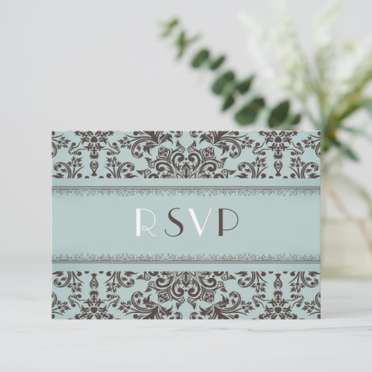 RSVP met voedseloptie bruiloft-platte kaart (Staand voorkant)