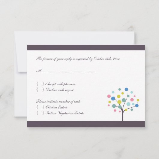 RSVP met Vogelkaart met voedsel (Achterkant)