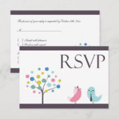 RSVP met Vogelkaart met voedsel (Voorkant / Achterkant)