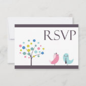RSVP met Vogelkaart met voedsel Kaartje (Voorkant)