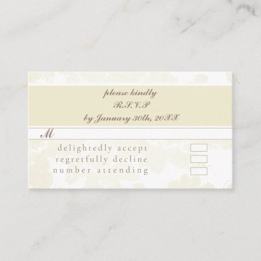 RSVP(met/Wit op Witte uitnodigingen) Informatiekaartje (Voorkant)