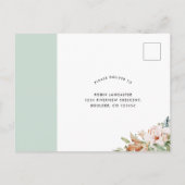 RSVP met/zonder maaltijden, aardebloemen, Sage Flo Briefkaart (Achterkant)