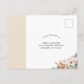 RSVP met/zonder maaltijden, aardse bloemen Beige b Briefkaart (Achterkant)