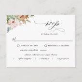 RSVP met/zonder maaltijden, aardse bloemen Beige b Briefkaart (Voorkant)