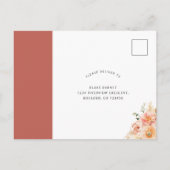 RSVP met/zonder maaltijden, perzik en Sinaasappel  Briefkaart (Achterkant)