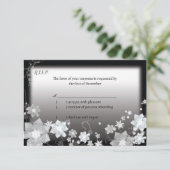 RSVP met zwart en wit kersthuwelijk (Staand voorkant)