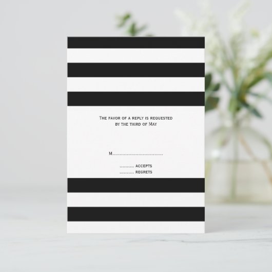 RSVP met zwarte en witte streping (Staand voorkant)