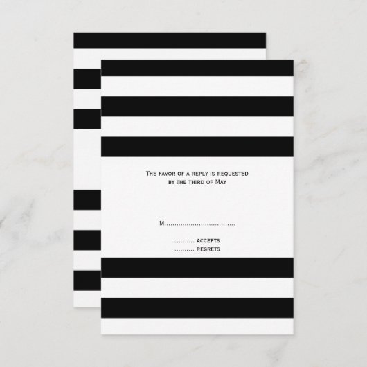 RSVP met zwarte en witte streping (Voorkant / Achterkant)