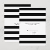 RSVP met zwarte en witte streping Kaartje (Voorkant / Achterkant)