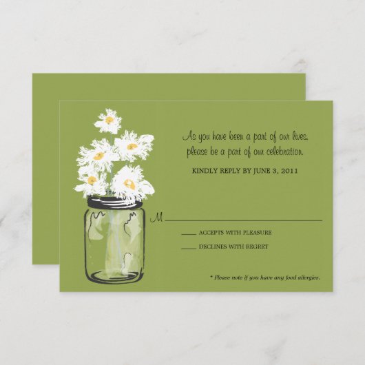 RSVP - Metselwerkpot gevuld met witte margrieten (Voorkant / Achterkant)