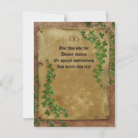 RSVP middeleeuwse bruiloft uitnodiging (Achterkant)