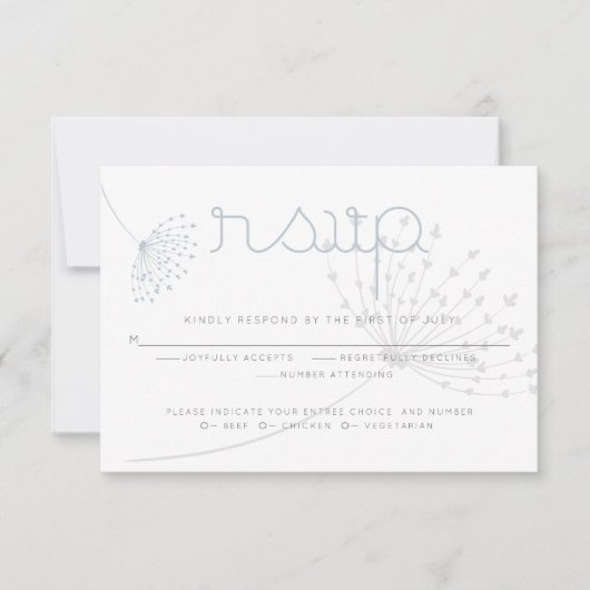 RSVP | Minimale grijze blauwe ventilator Kaart (Voorkant)