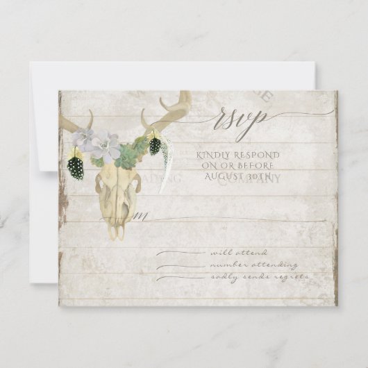 RSVP Minimale Westerne Cactus Deer Skull Antlers (Voorkant)
