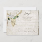 RSVP Minimale Westerne Cactus Deer Skull Antlers Kaartje (Voorkant)