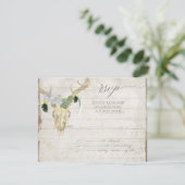 RSVP Minimale Westerne Cactus Deer Skull Antlers Kaartje (Staand voorkant)