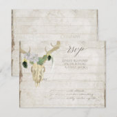 RSVP Minimale Westerne Cactus Deer Skull Antlers Kaartje (Voorkant / Achterkant)