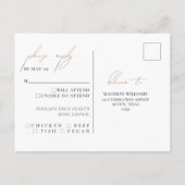RSVP-minimalistisch Briefkaart voor witte maaltijd (Achterkant)