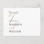 RSVP-minimalistisch Briefkaart voor witte maaltijd (Voorkant)