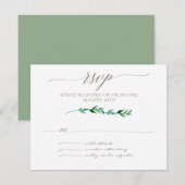 RSVP Minimalistisch modern, modern Leaf laat Art T Kaartje (Voorkant / Achterkant)