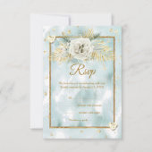 RSVP Mint Blauwgroen Goud Marmer Roos Bloemen (Voorkant)