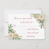 RSVP Mint Teal Witte Rozen Tak Kaartje (Achterkant)