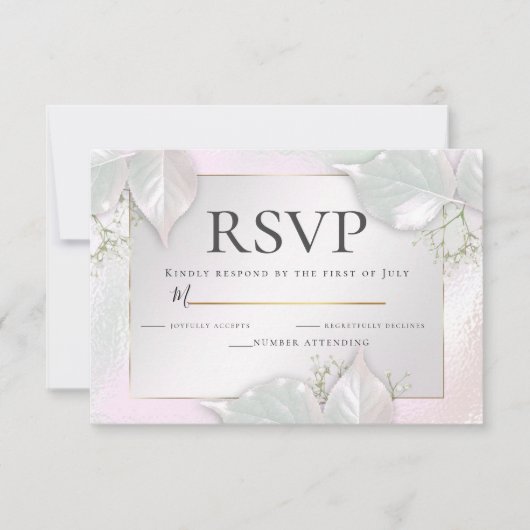 RSVP | Misty Pink Pearl Shimmer Kaart (Voorkant)