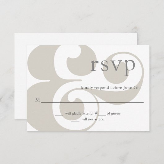 RSVP - modern ampersandontwerp (Voorkant / Achterkant)