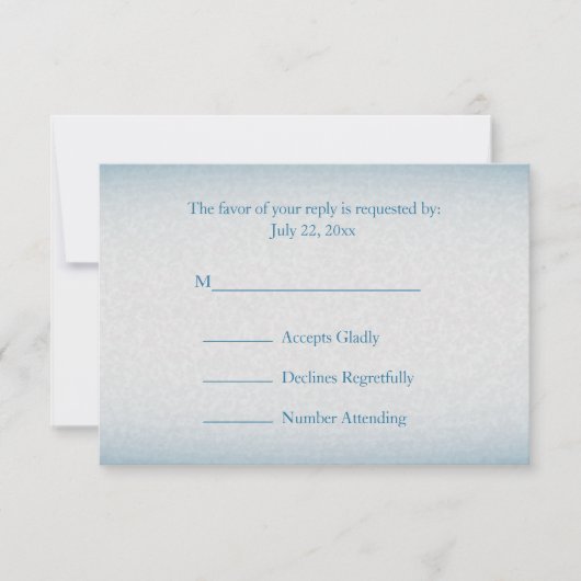 RSVP Modern Blue Waterverf Splash Kaartje (Voorkant)