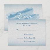 RSVP Modern Blue Waterverf Splash Kaartje (Voorkant / Achterkant)