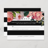 RSVP MODERN Chic brede strepen met vintage rozen (Voorkant / Achterkant)